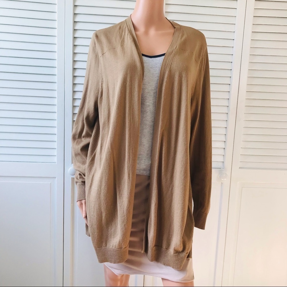 CHICO’S Brown Long Sleeve Open Front Cardigan Sweater Size XL